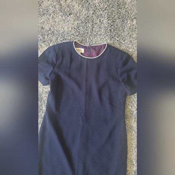 Talbots Navy‎ Blue Short Sleeve Classic White trim Dress Size 8P - Picture 4 of 11